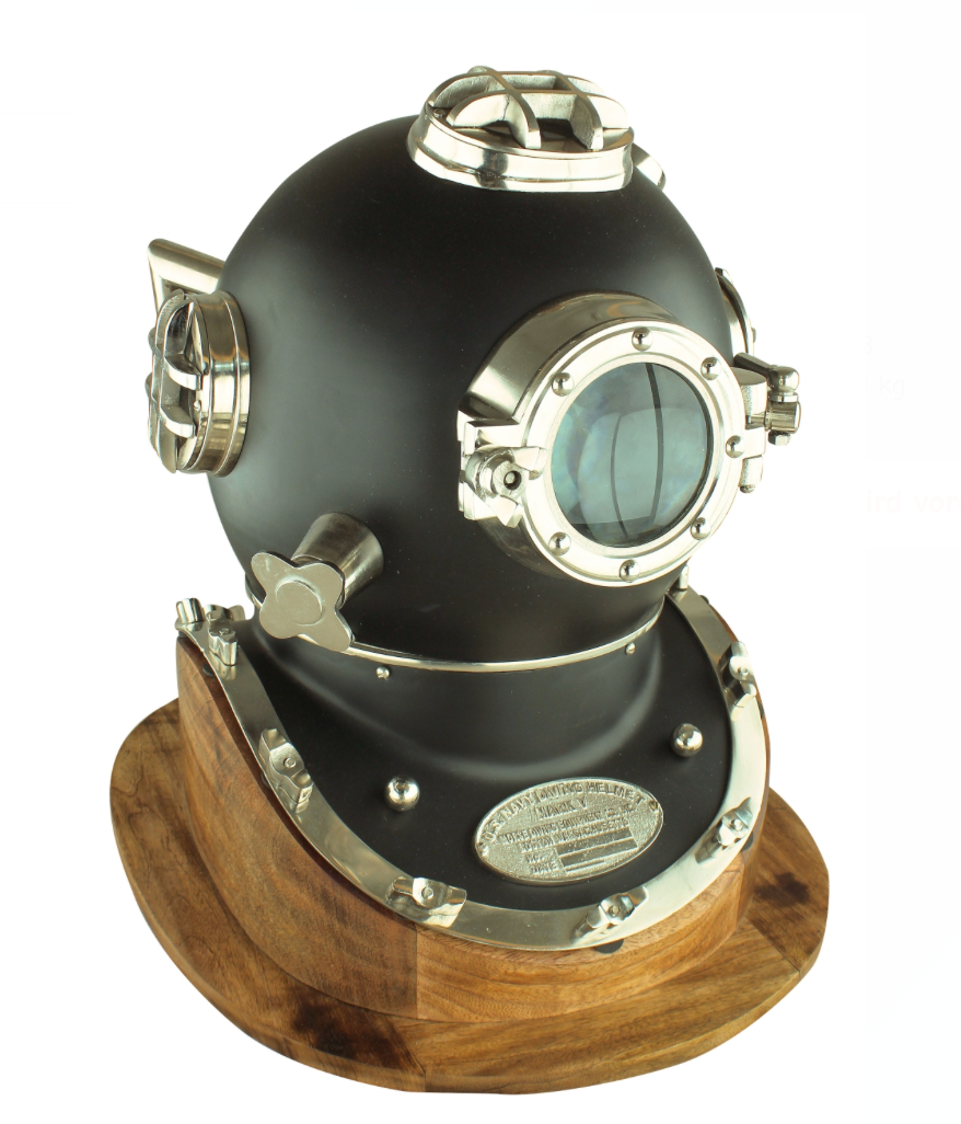 Maritimer Deko Taucherhelm in schwarz