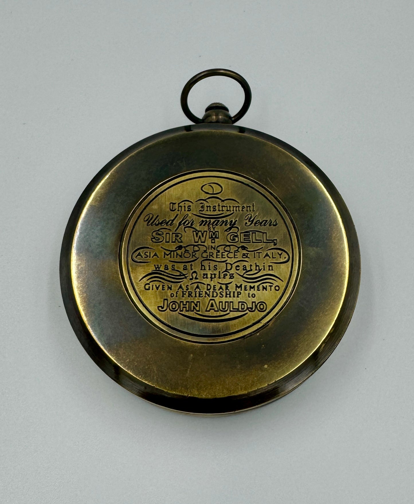 Kompass maritime Deko Messing antik / mit geschliffenem Glas