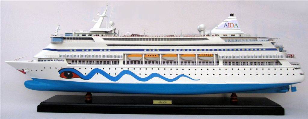 Modellschiff AIDA VITA Kreuzfahrtschiff Holzmodellschiff.de Standmodell