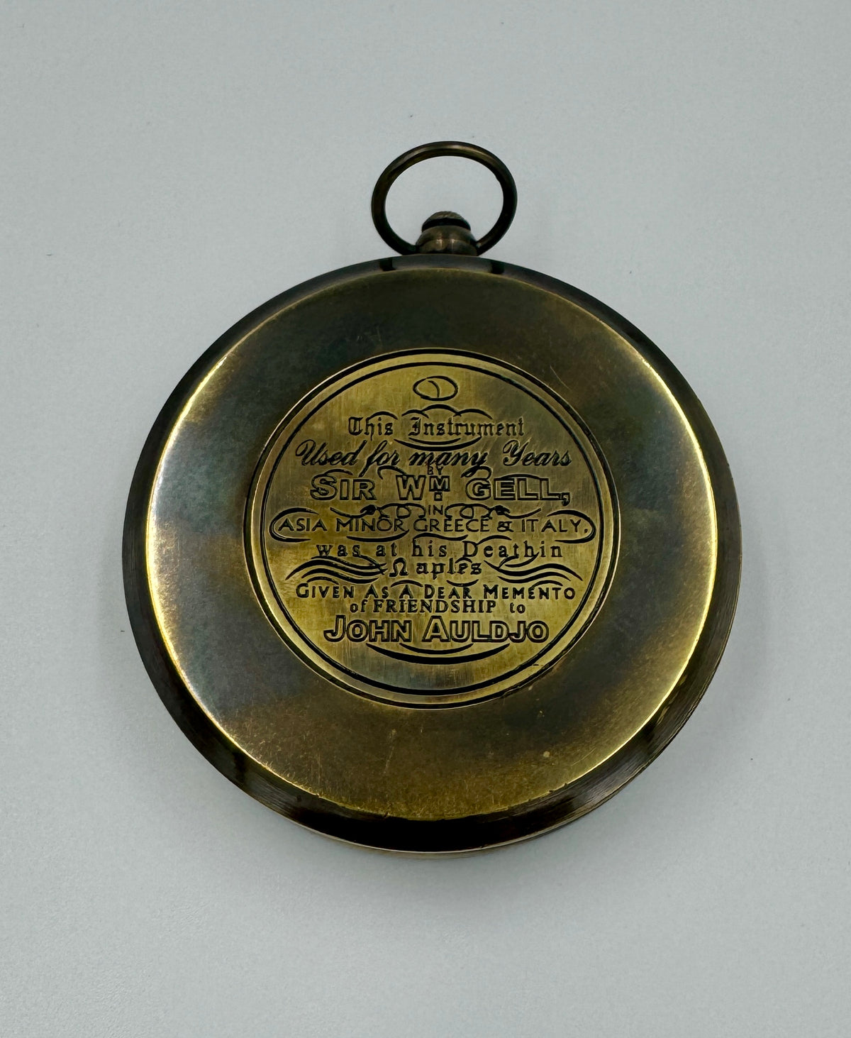 Kompass maritime Deko Messing antik / mit geschliffenem Glas Ø=7,5 cm –